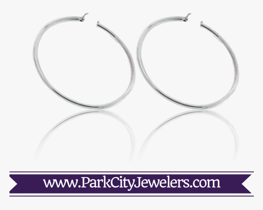 Sterling Silver Hollow Hoop Earrings - Earrings, HD Png Download