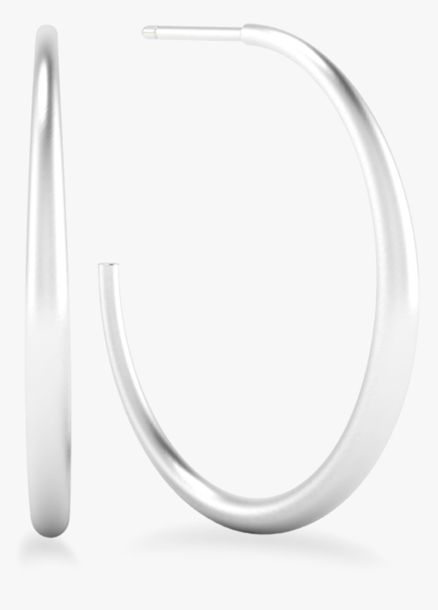 Olive Silver Oval Hoop Earrings - Bangle, HD Png Download