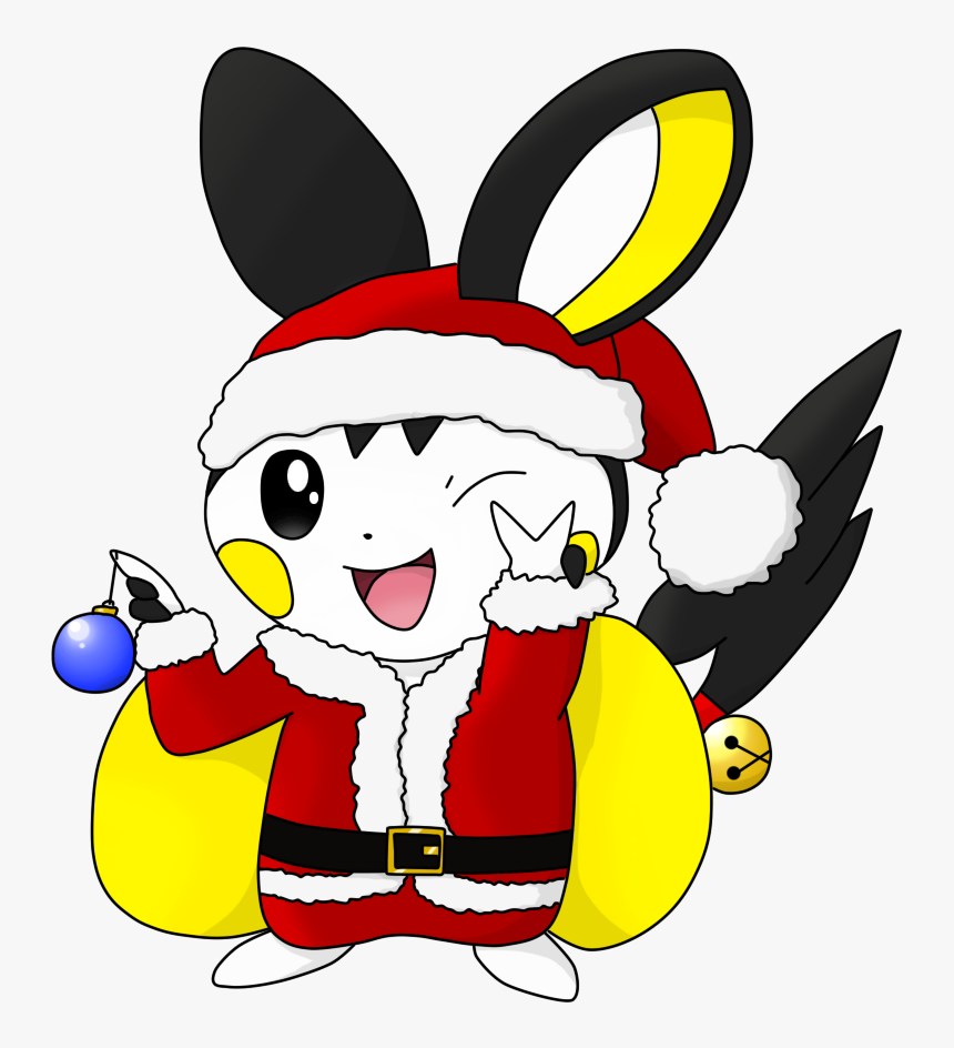 So If You Re Curious To See The Full Santa Emolga Art - Cartoon, HD Png Download