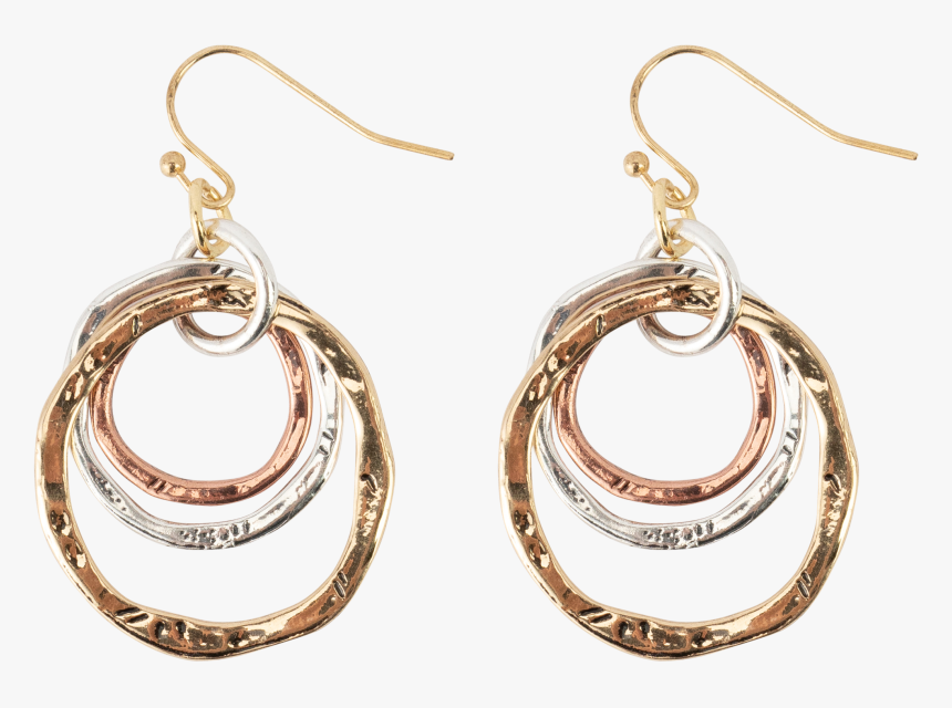 *tri-colored, Triple Hoop Earrings - Earrings, HD Png Download