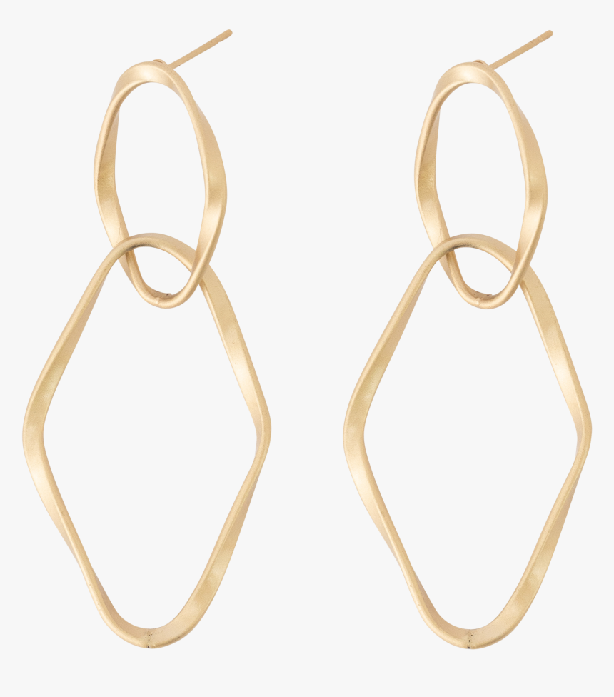 *gold Double Diamond Shape Hoop Earrings - Earrings, HD Png Download
