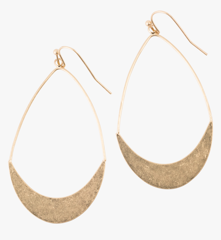 *gold Flat Drop Hoop Earrings - Earrings, HD Png Download