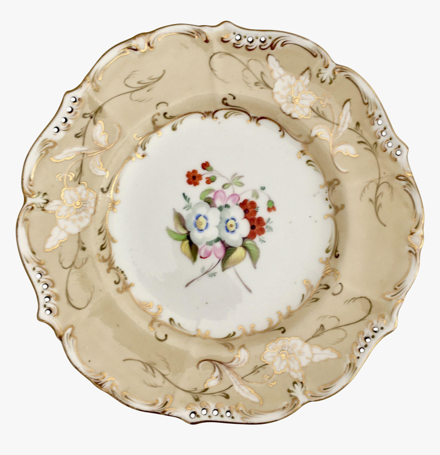 Antique Cream Ground Rococo Botanical Porcelain Cabinet, HD Png Download