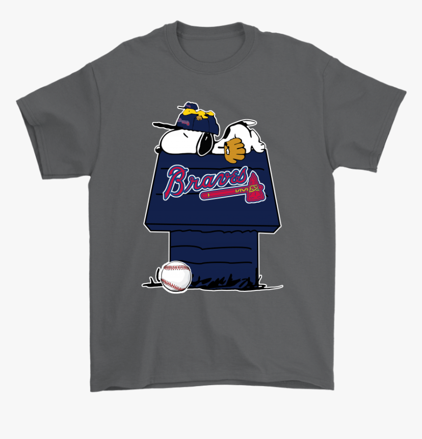 Atlanta Braves Snoopy And Woodstock Resting Together - Childrens T Shirt, HD Png Download