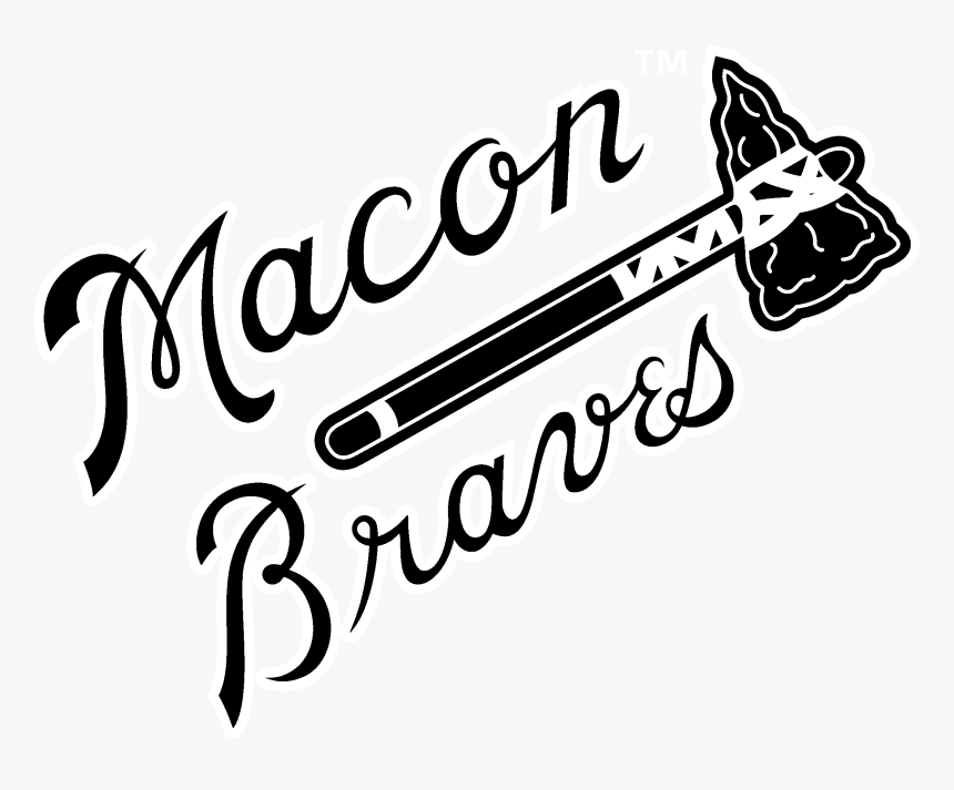 Macon Braves Logo Black And White - Calligraphy, HD Png Download