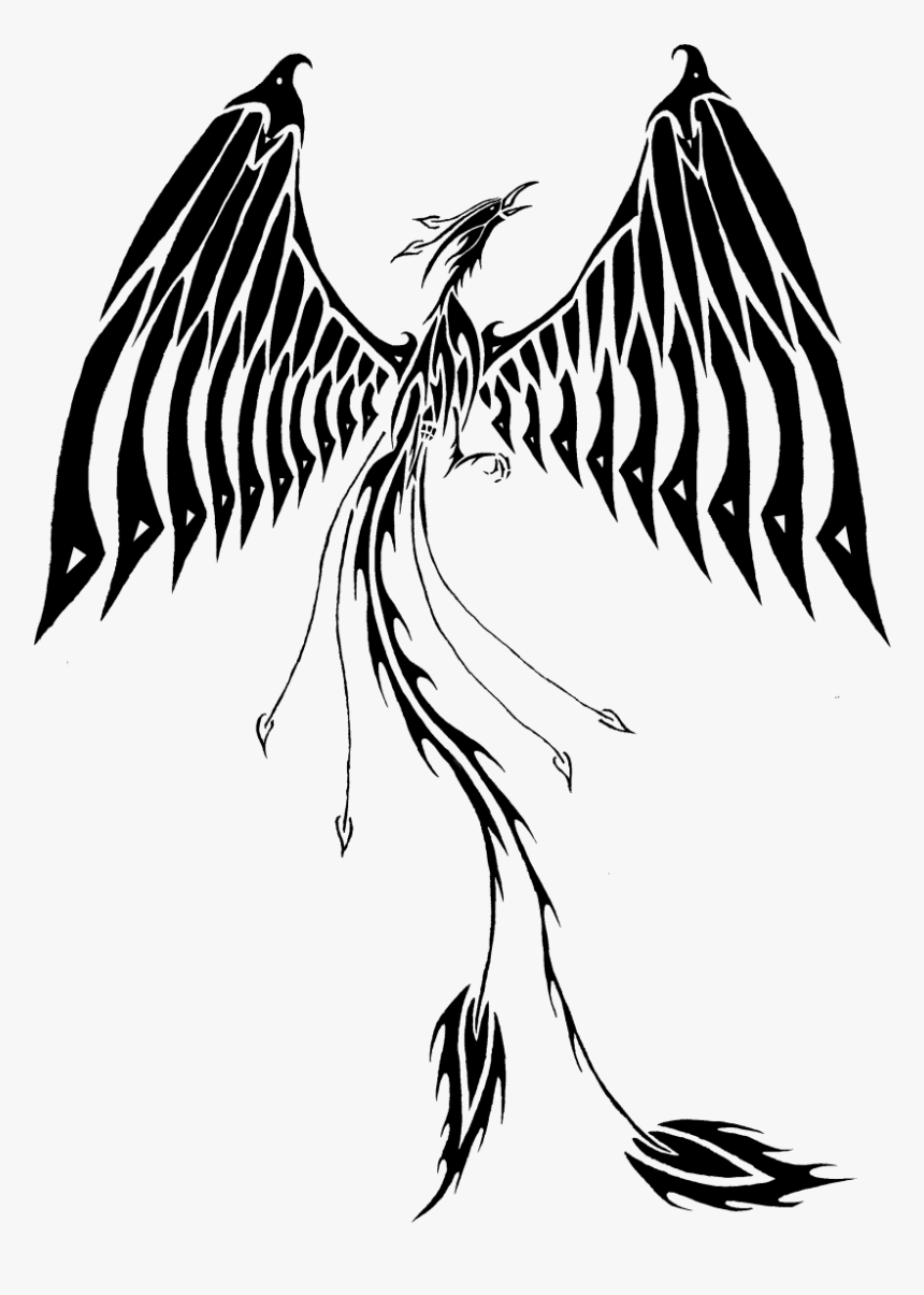Black Art Phoenix Tattoo, Hd Png Download , Png Download - Phoenix Tattoo Png, Transparent Png