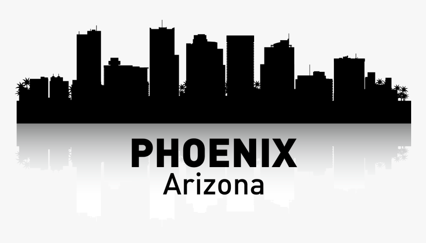 Clip Art Poster Printmaking Transprent Png - Silhouette Phoenix Arizona Skyline, Transparent Png