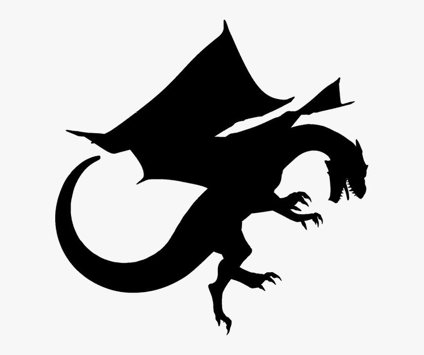 Dragon Silhouette Clip Art - Transparent Dragon Silhouette Png, Png Download