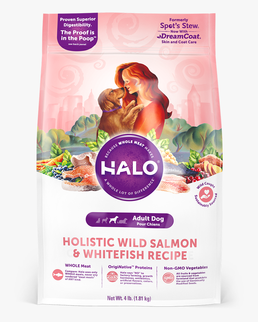 Halo Holistic Wild Salmon And Whitefish Recipe For - Halo Dog Food, HD Png Download