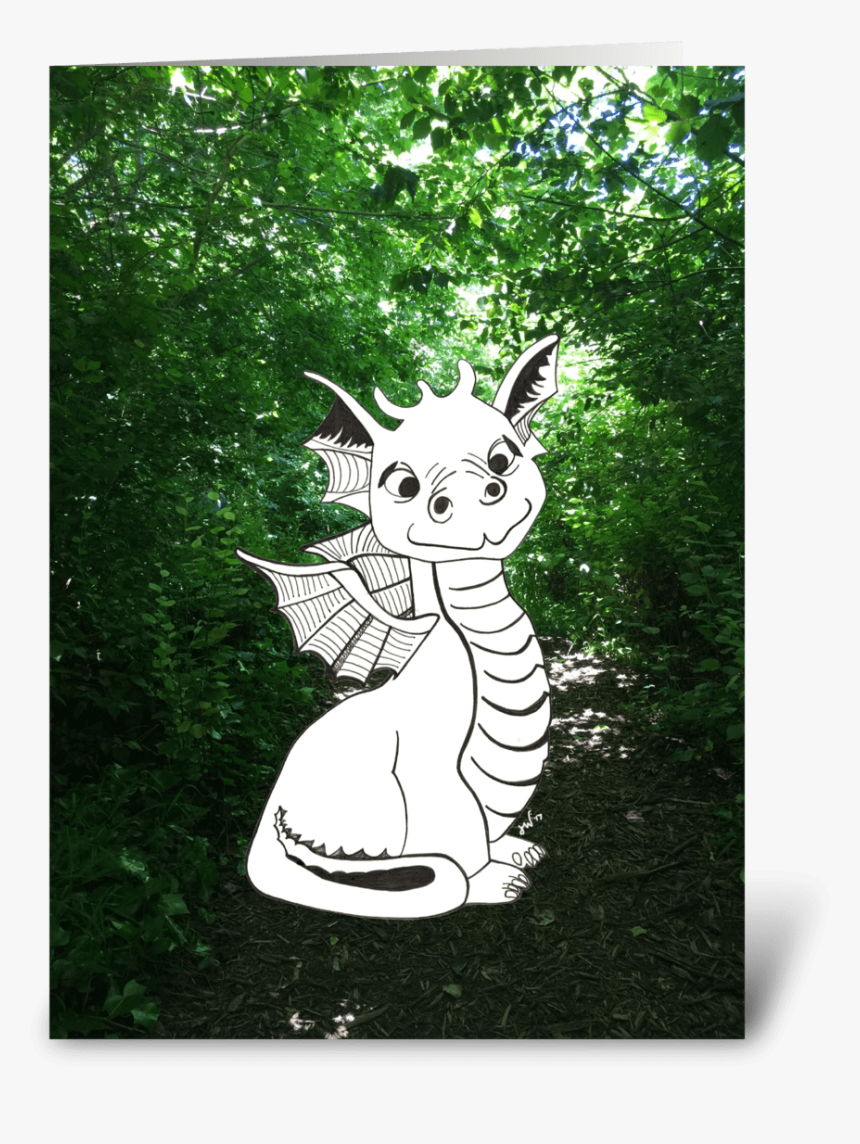 Happy Birthday From Baby Dragon Greeting Card - Cartoon, HD Png Download