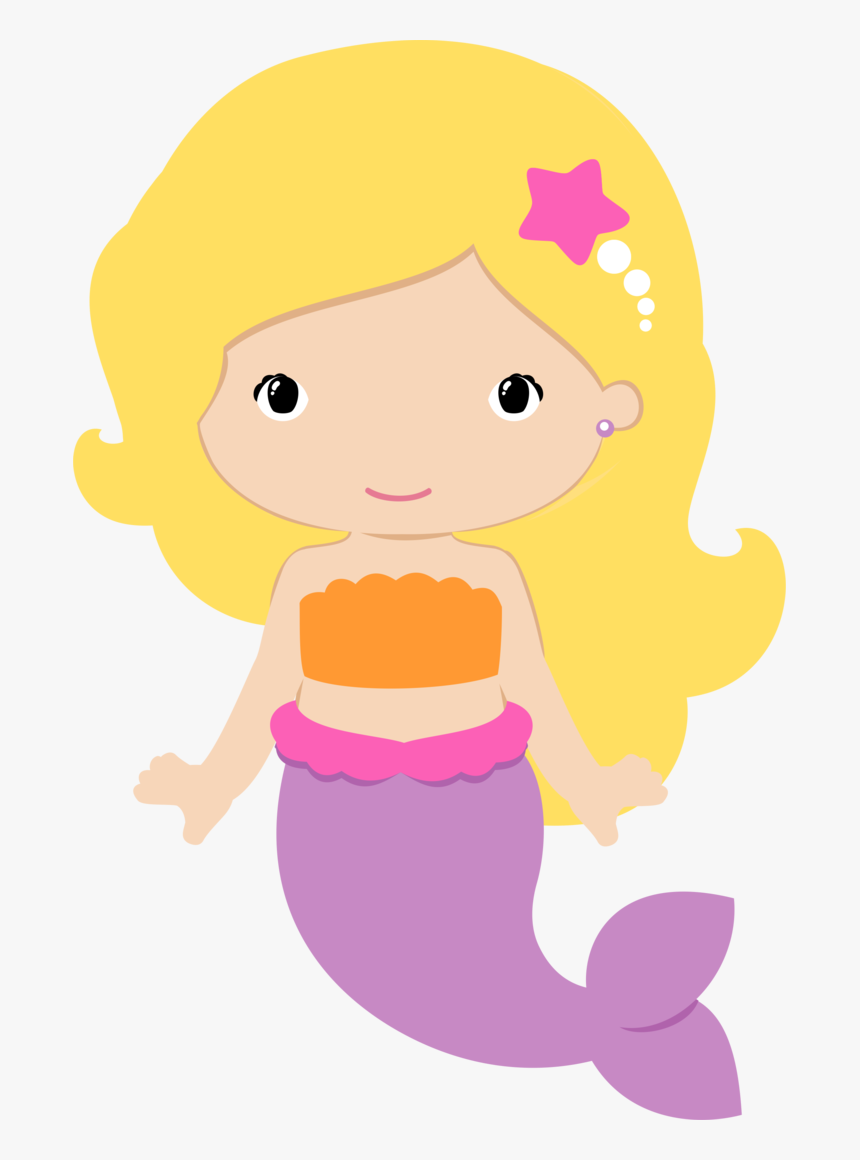 Transparent Cute Mermaid Png - Mermaid Clipart Transparent Background, Png Download