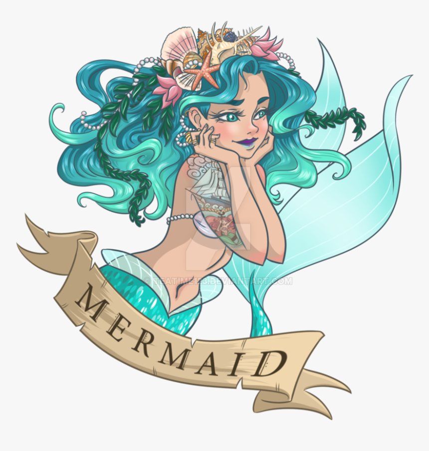 Drawings Mermaid, HD Png Download