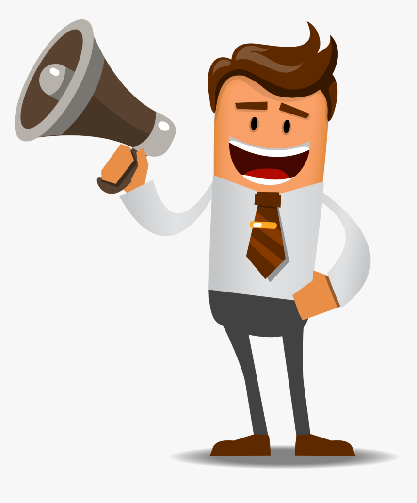 Transparent Admin Png - Vector Man With Megaphone, Png Download