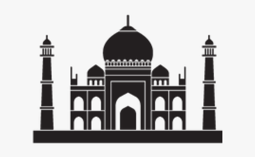 Black And White Taj Mahal Clipart, HD Png Download