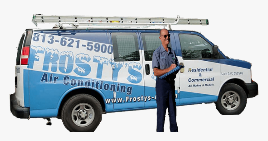 Mike Pearman Standing By A Frostys Air Conditioning - Air Conditioning Truck, HD Png Download