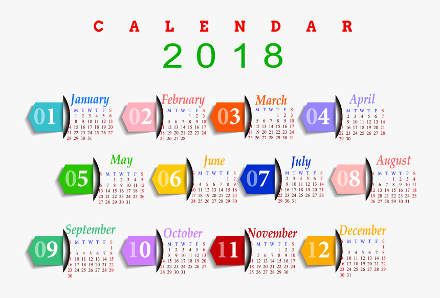 2018 Calendar Cute Printable, HD Png Download
