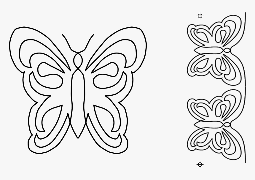 Butterfly Motif & Border - Butterfly Motif, HD Png Download