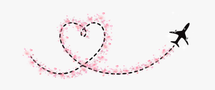 #fly #love #cute #shine #beautifull #rosse #heart #hearts - Clip Art Airplane Travel, HD Png Download