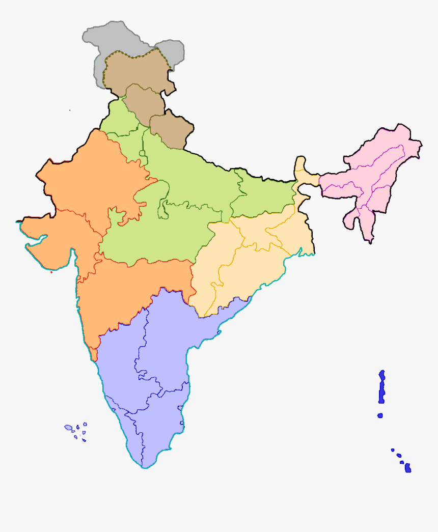 India Colour - Map Of India In Colour, HD Png Download