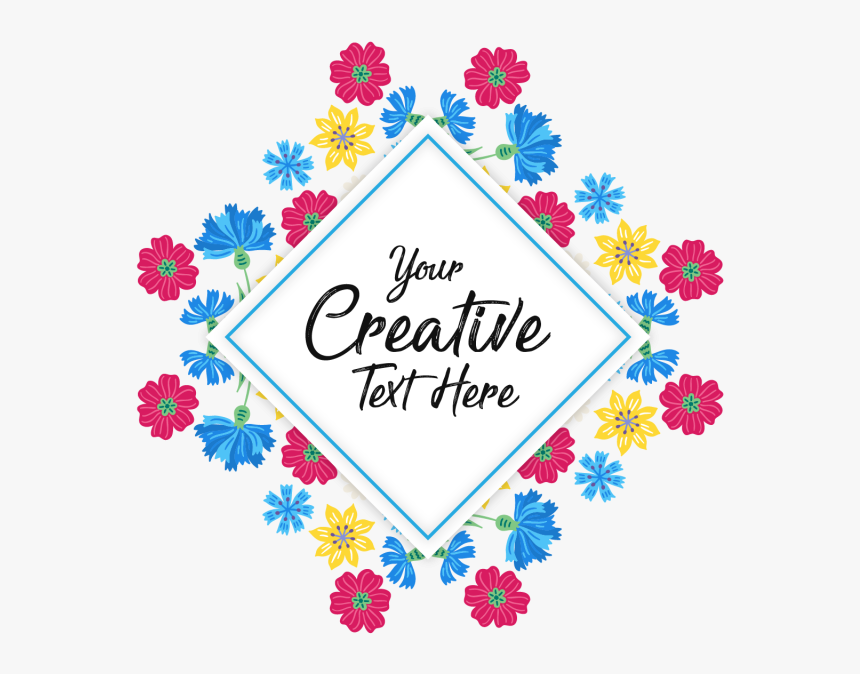 Rhinestone Vector Square - Transparent Square Flower Frame, HD Png Download