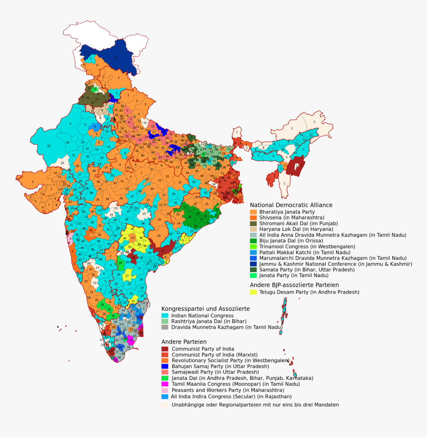 Pipavav In India Map , Png Download - India Election Results 2009, Transparent Png