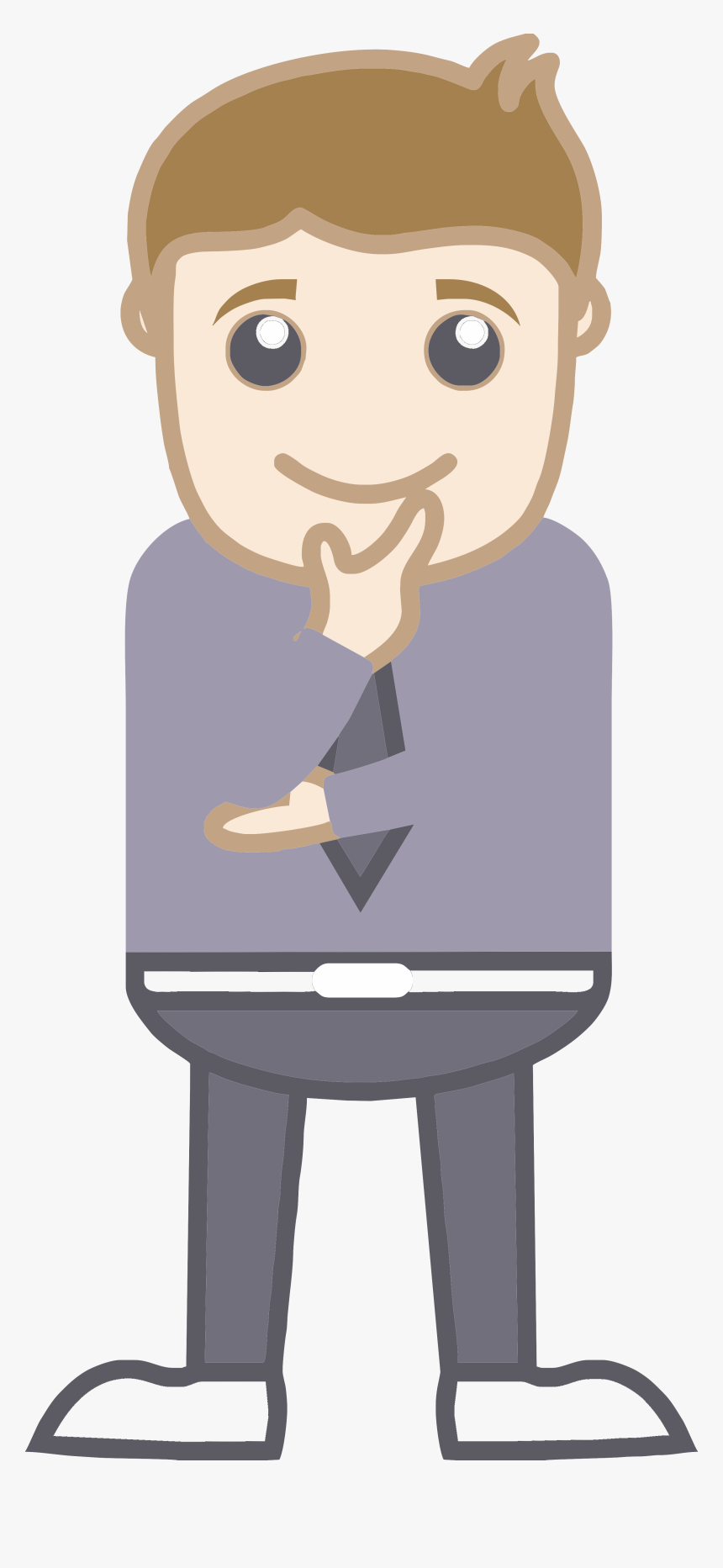 Man Thinking Clipart - Man With Heart Clipart, HD Png Download