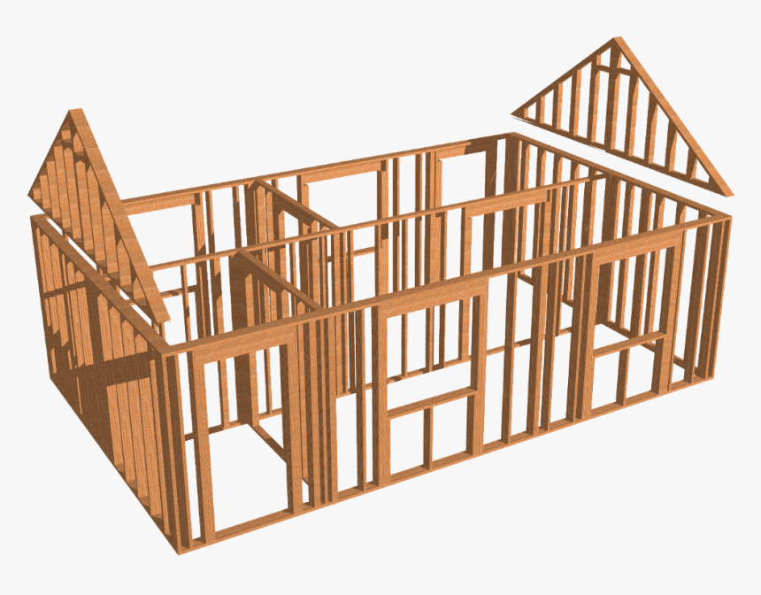 Drawing Express Timber 3d Example - Timber Lintel Wooden Frame, HD Png Download