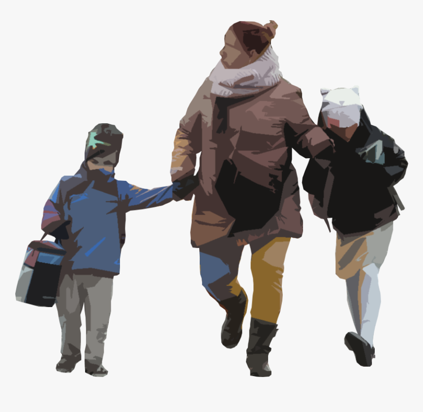 People Walking Winter Png, Transparent Png
