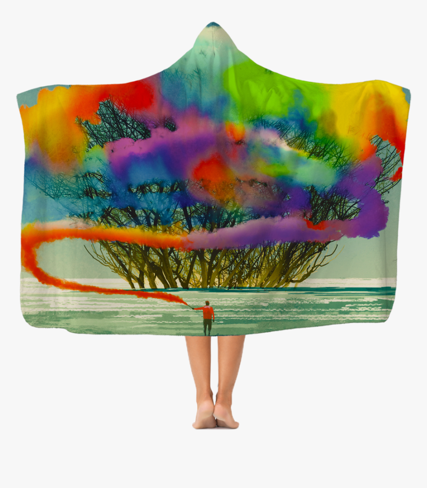 Man Draws Abstract Tree With Colourful Smoke Flare - Next Chapter Art, HD Png Download