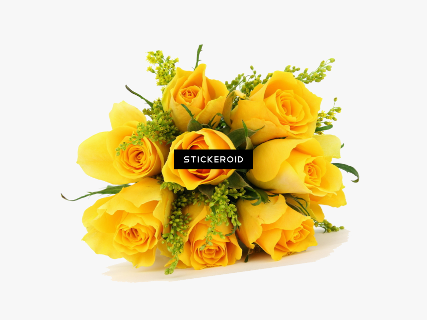 Yellow Flowers Bouquet - Flowers Bouquet Roses Yellow, HD Png Download