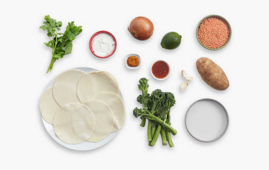 Potato & Broccolini Samosas With Coconut Lentils & - Natural Foods, HD Png Download