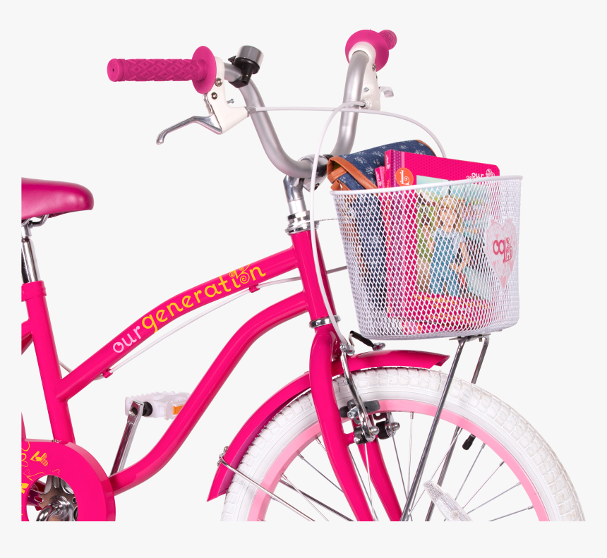 Og Bicycle For Kids Front Basket Holding Books02 - Our Generation 20 Inch Bike, HD Png Download