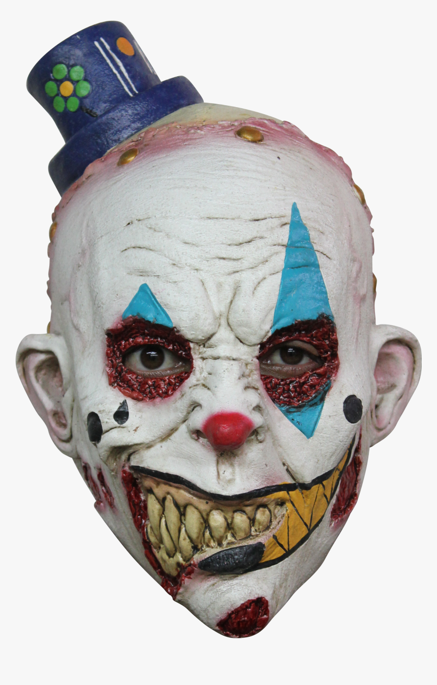 25410 - Scary Clown Mask With Hat, HD Png Download