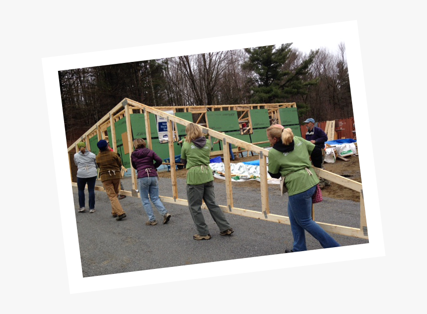 Volunteers Carry Trusses On A Green Mountain Habitat - Trusses Habitat For Humanity, HD Png Download