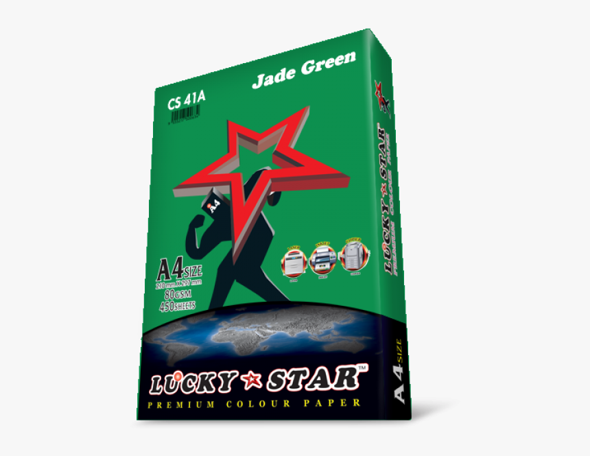 Lucky Star A4 Paper 80gsm Green Colour, HD Png Download