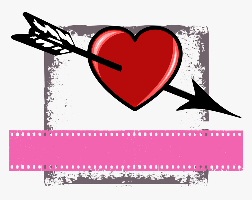 Valentine Heart With Arrow Pierced Through - Flechas De San Valentin, HD Png Download