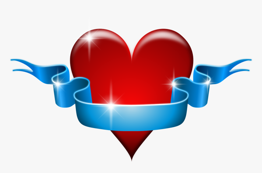 Heart Designs With Ribbon, HD Png Download