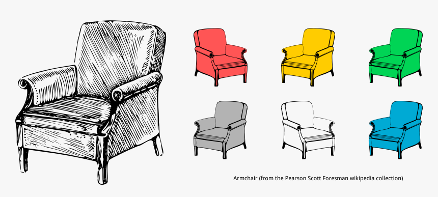 This Free Icons Png Design Of Stylised Armchair - Single Sofa Clip Art, Transparent Png