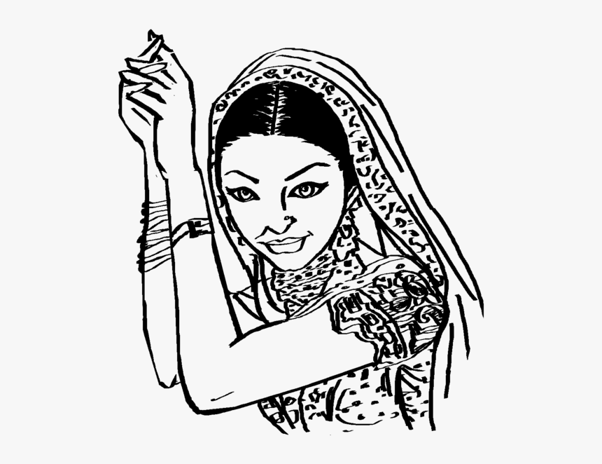 Dulhan Clipart Black And White, HD Png Download