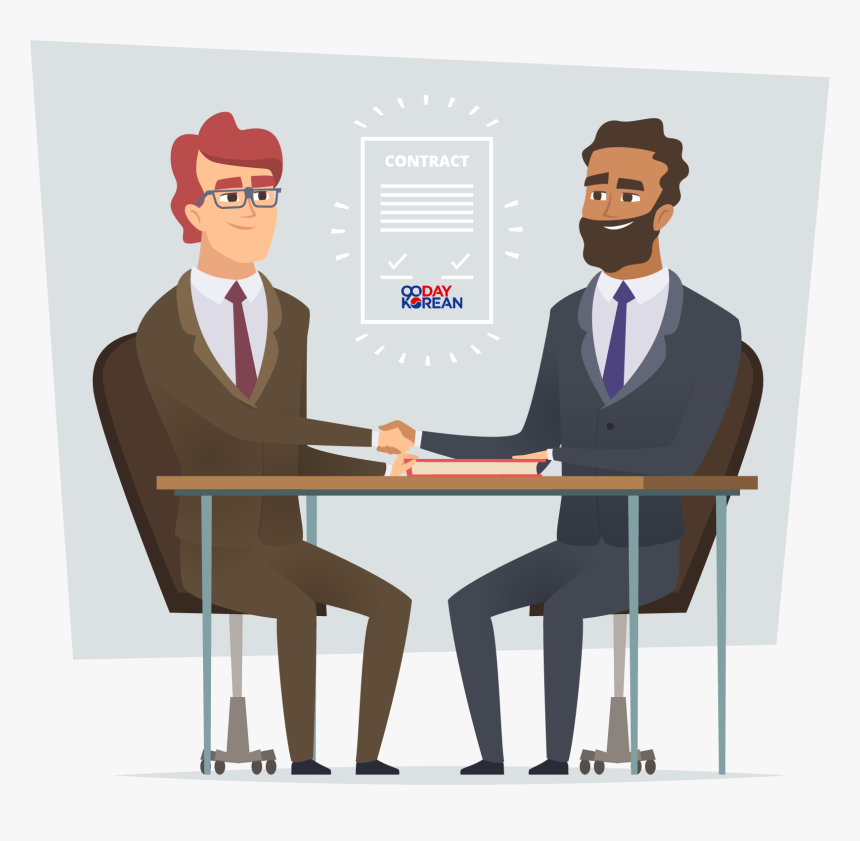 Illustration Of Two Businessmen Having Signed A Contract - Comerciantes Animados, HD Png Download