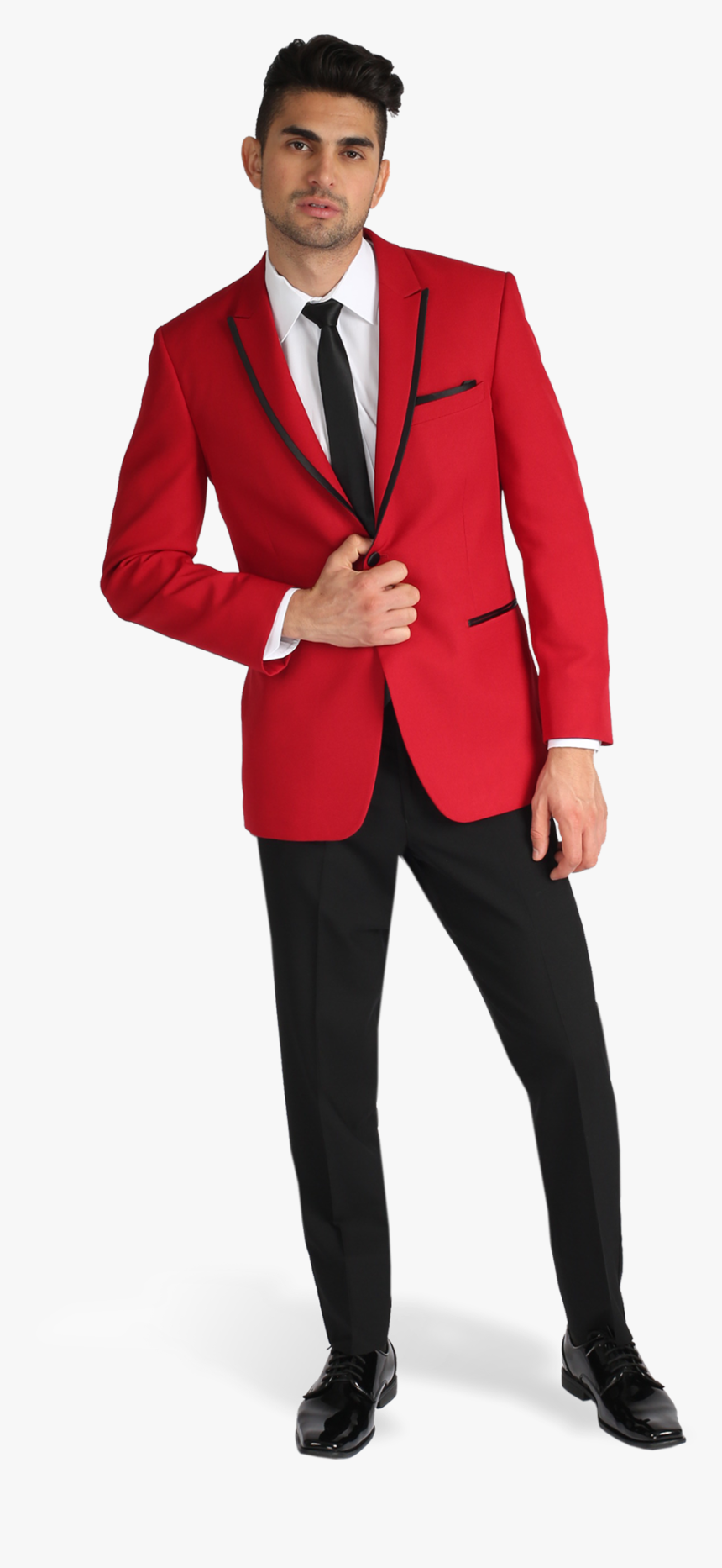 Red Peak Lapel Tuxedo - Ike Behar Red Tuxedo, HD Png Download