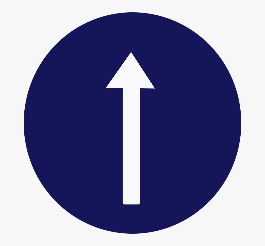 Straight, Arrow, Sign, Top, Road Sign, Roadsign - Sign Top, HD Png Download