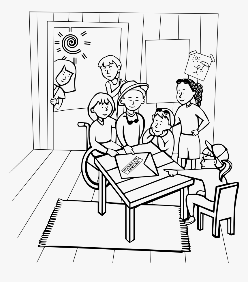 Students Png Transparent Images - Story Clipart Black And White, Png Download