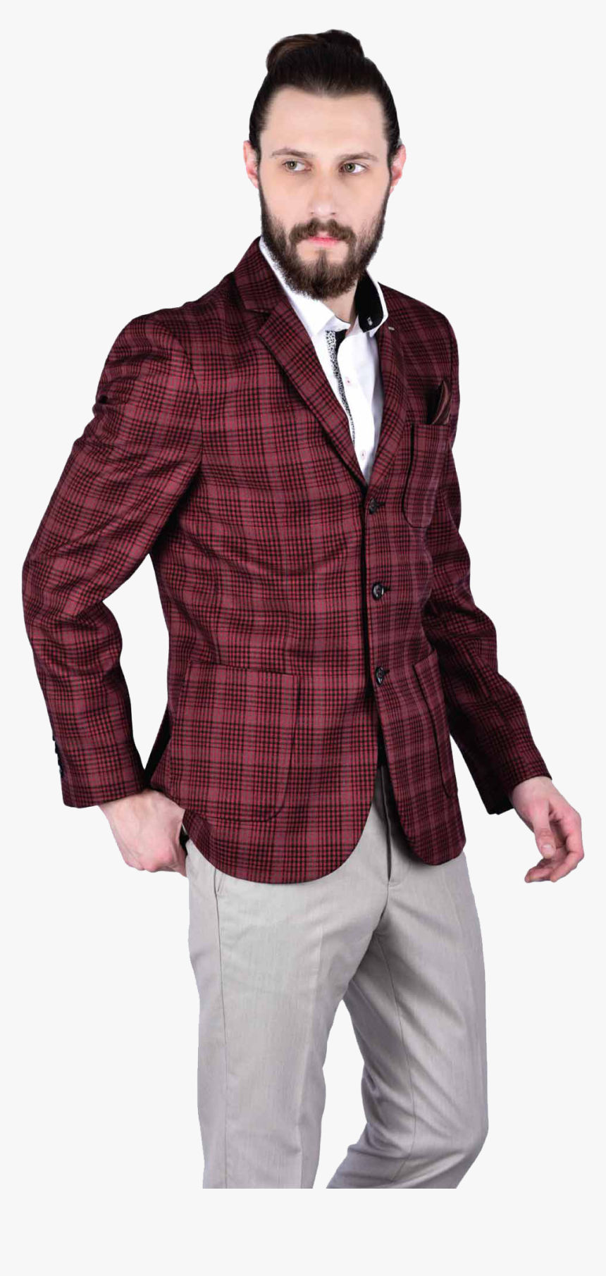 Red Check Blazer Men , Png Download - Formal Wear, Transparent Png
