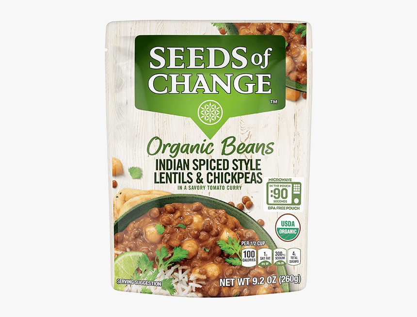 Indian Spiced Style Lentils & Chickpeas - Seeds Of Change Beans, HD Png Download