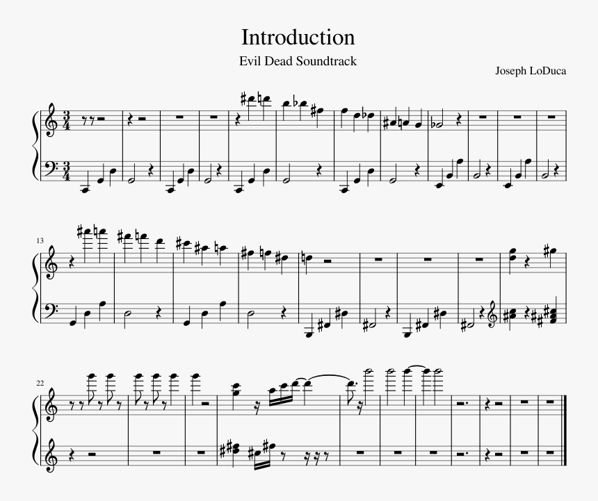 Evil Dead 2 Sheet Music, HD Png Download