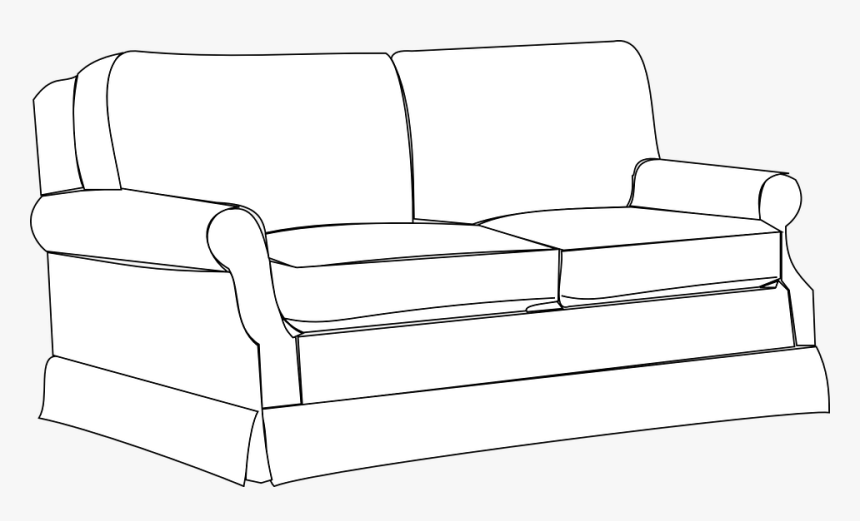 Sofa, Couch, Furniture, Home, Room, Interior, House - Clipart Black And White Couch, HD Png Download