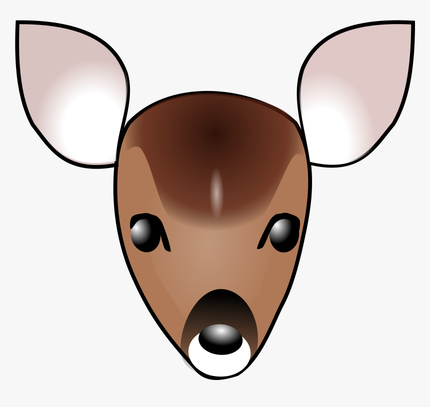 Free Vector Deer Head Clip Art - White Tailed Deer Cartoon, HD Png Download