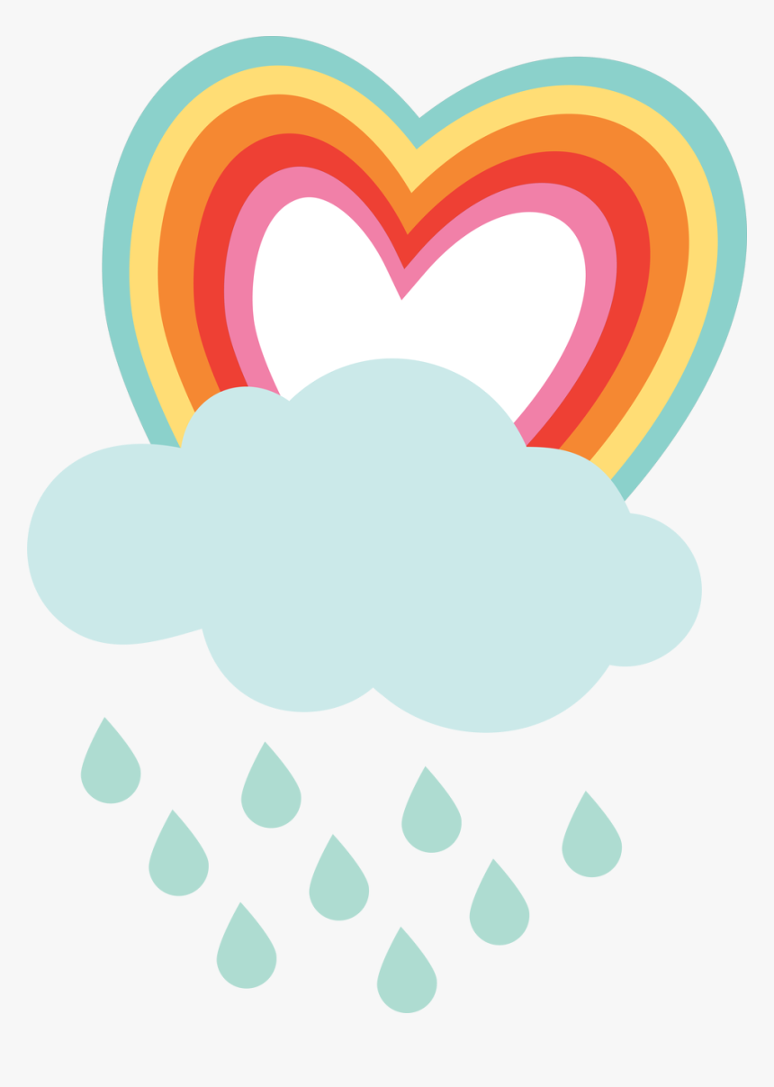 Rain Clouds Svg Cut File - Heart, HD Png Download