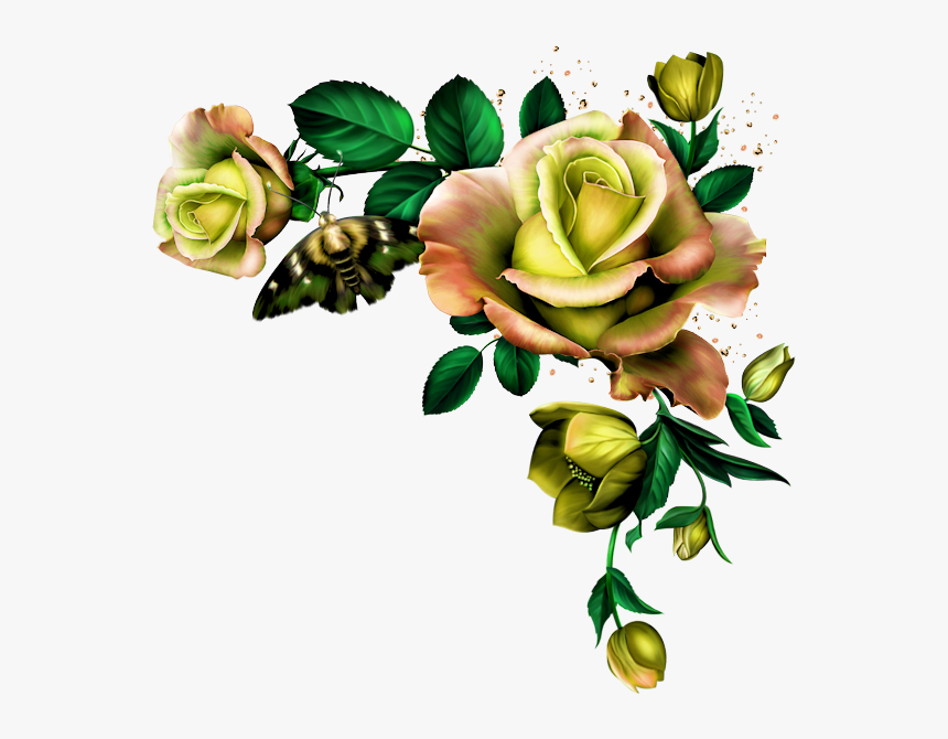 Mon Univers Pinterest Flowers - Blue Rose Border Png, Transparent Png